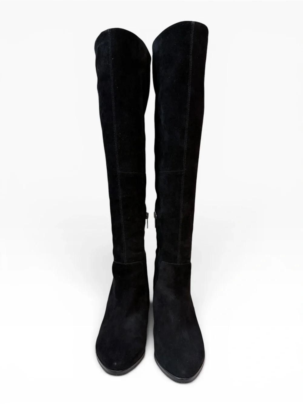 Vince Camuto Nestel Knee High Suede Heeled Boots Black Size 7